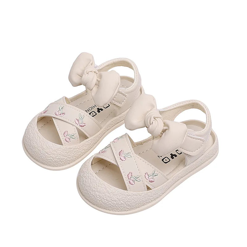 Summer Baby Girl Shoes Soft Bottom Kids Beach Sandals Cute Bow Girls Princess Shoes First Walkers