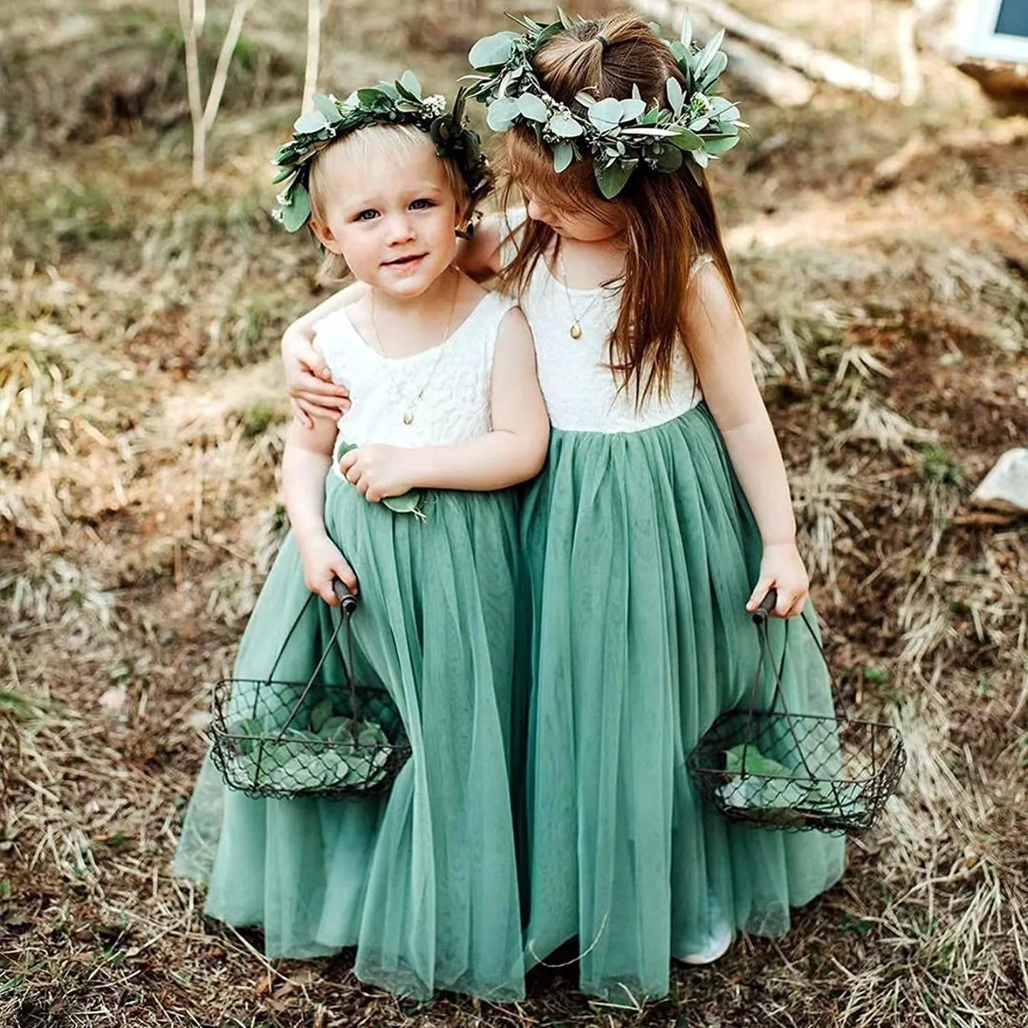 Princess Party Lace Flower Girl Dress Baby Kids Summer Wedding Birthday Dress