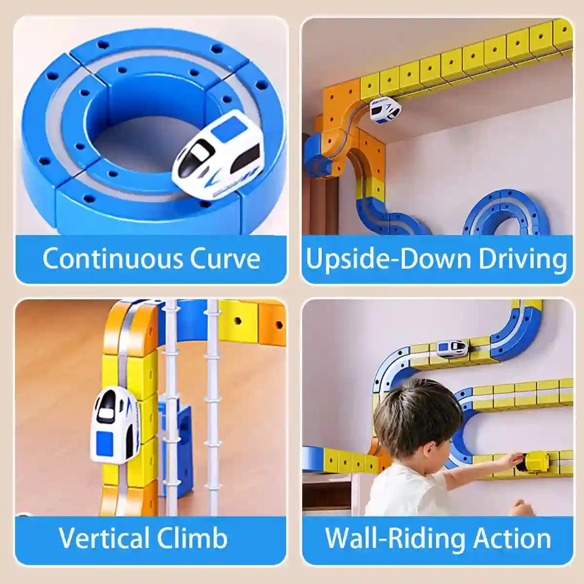 DIY Electric Magnetic Track Set With High-Speed Rail Vehicles (1-100+pieces)