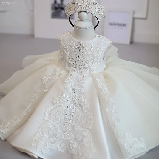 Girls Flower Girl Dress Tutu Princess Gown for Wedding Children First Birthday Party Dresses