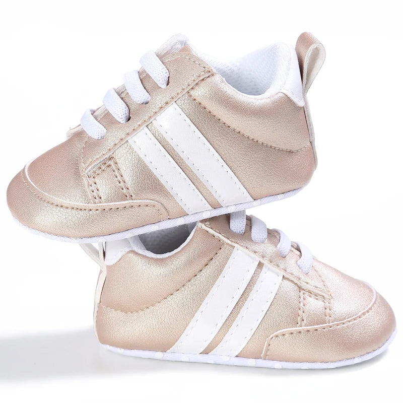 Toddler Baby Girl Shoes 0 to 3 6 9 12 18 24 Months Casual Cute Gold White Baby Boy Shoes First Walkers Soft Crib Shoes Infantil