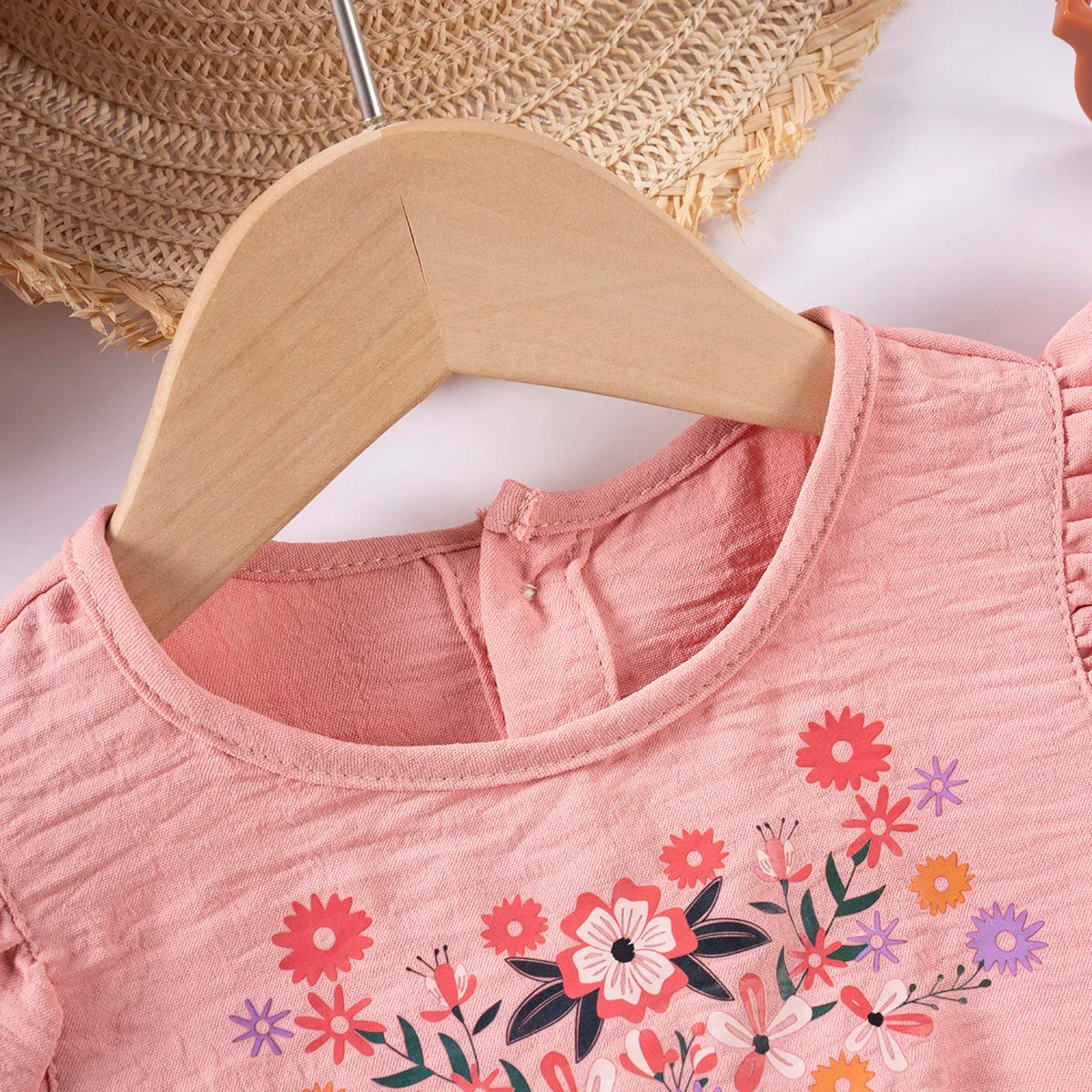 New Summer Toddler Girl Dress Small Fly Sleeve Floral Dress