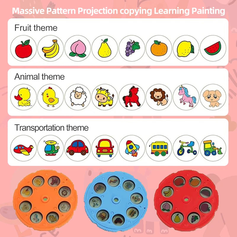 Drawing Projector for Kids, Mini Multi-Functional Writing Board Learning Drawing Educational Toys, Ideal Toy for 3+ Girls & Boys