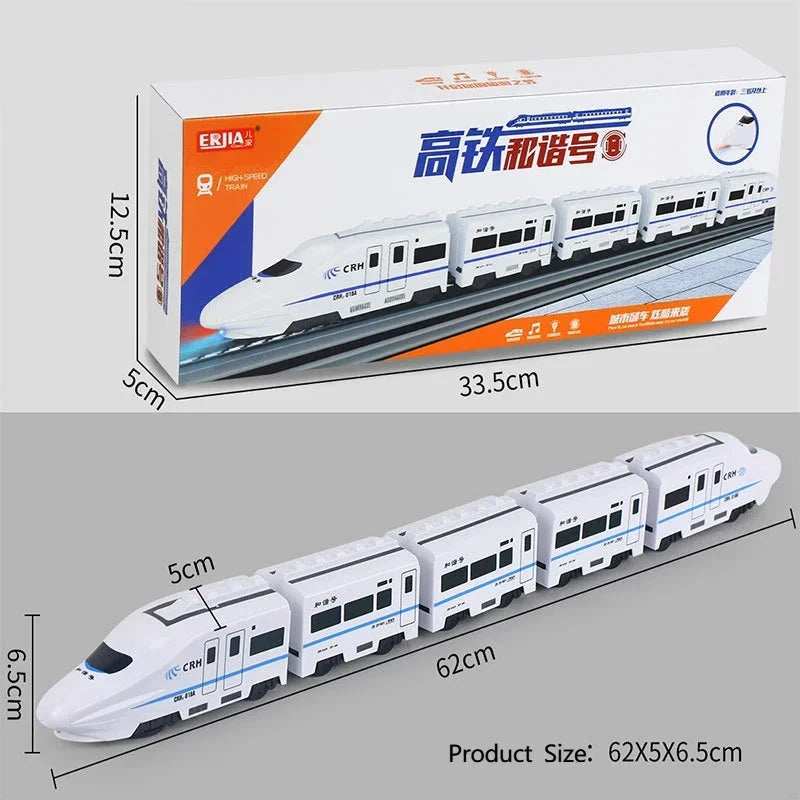 Kids DIY High-Speed Railway Train Toy with Electric Sound and Light