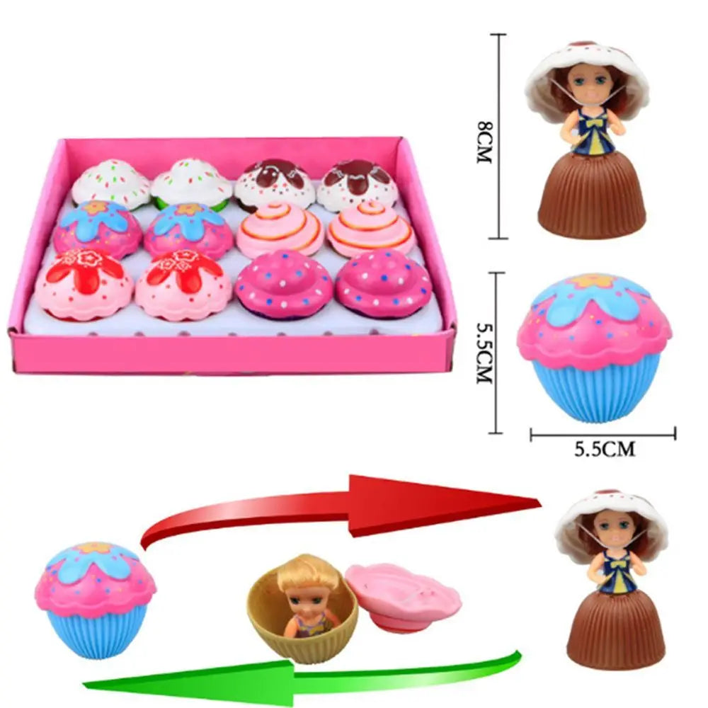 Magic Girls Toys Scented Play House Cupcake Princess Deformable Pastry Transformed Doll