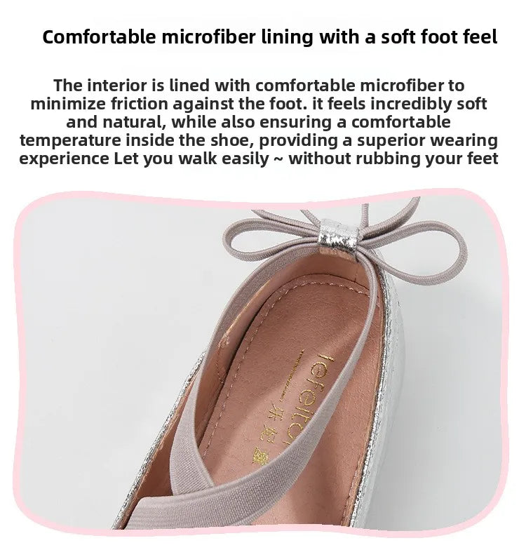 2026 New Girl Shoe Girl Christmas Shoes Party Performance Ballet Flats Slip on Boat Shoes Girl Dress Ballerina Princess Shoes