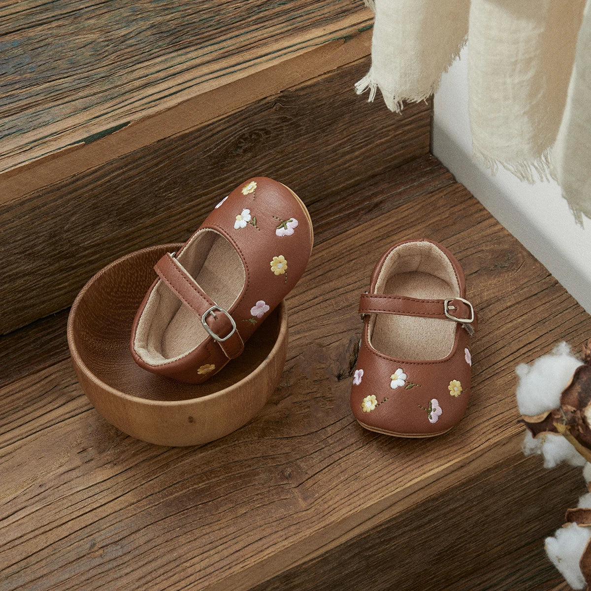 ma&baby 0-18M Baby Girl Shoes Newborn Infant Toddler First Walkers Floral Embroidery Shoes