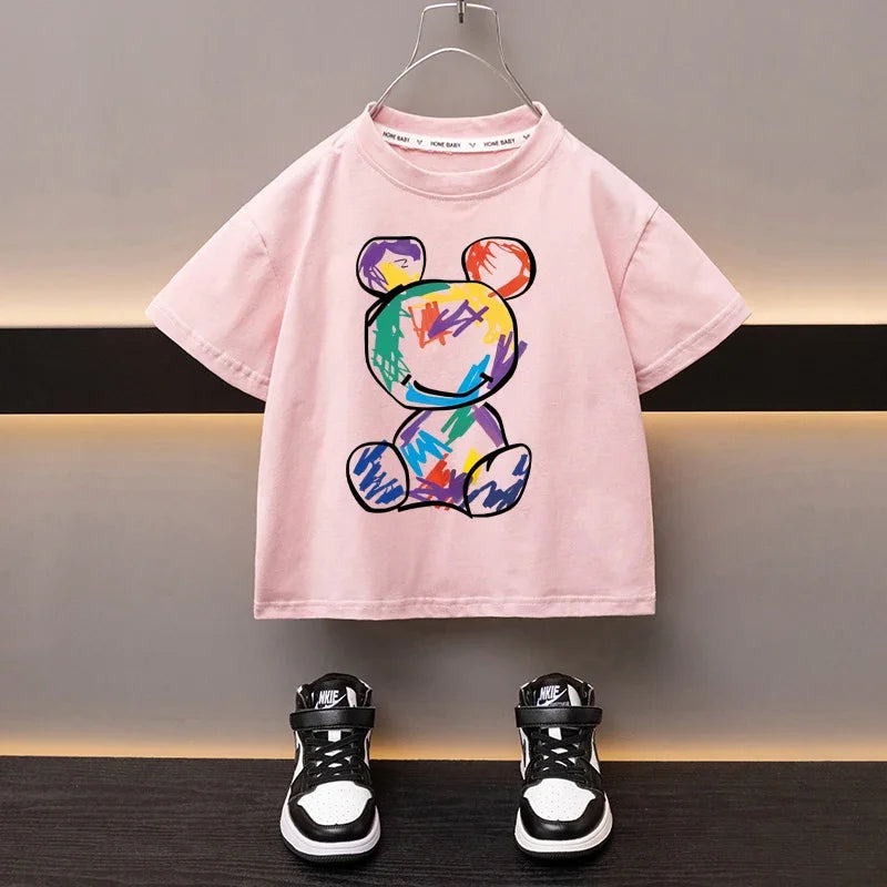 Enmanuel Bear Printed Short Sleeve Tees