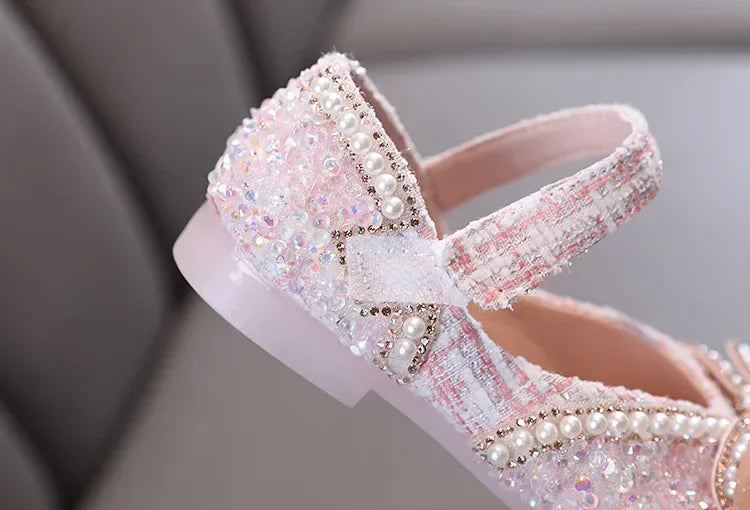 Kids Girls Sandals Fashion Sequins Rhinestone Bow Girls Princess Baby Girl Shoes