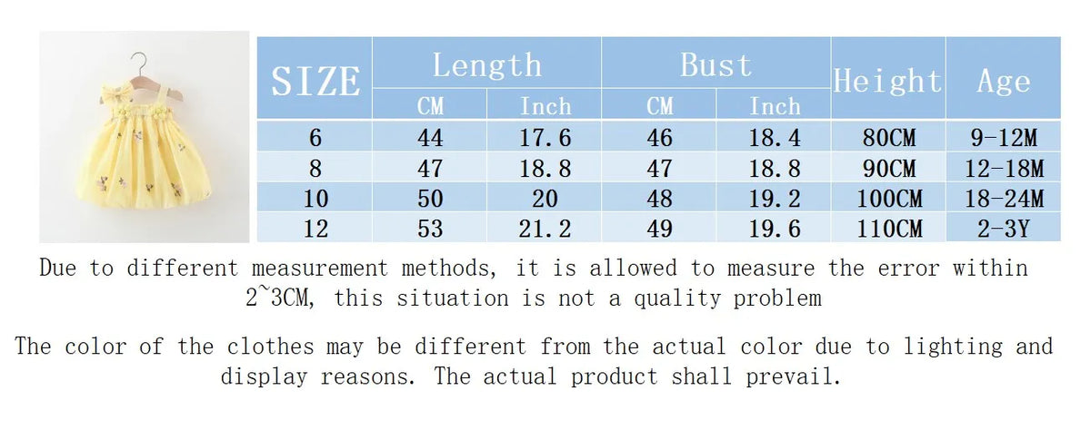 (0-3 Years Old) Baby Girl Dress, Summer Cotton Full Body Embroidered Suspender Princess Dress