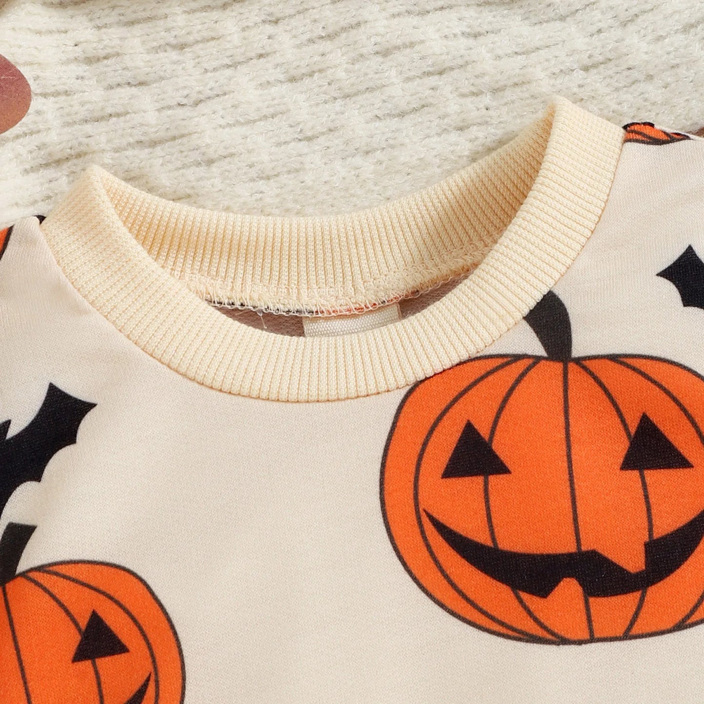 Enzo Halloween Long Sleeve Pumpkin Prints Sweater