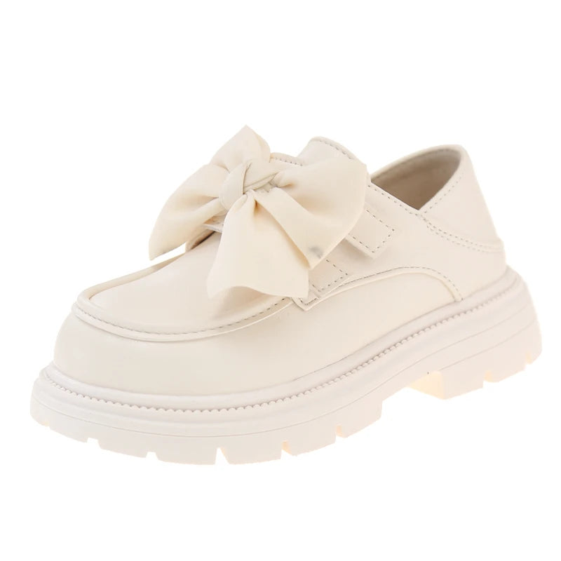2026 Spring And Autumn Girls' Leather Shoes With Soft Soles British Style