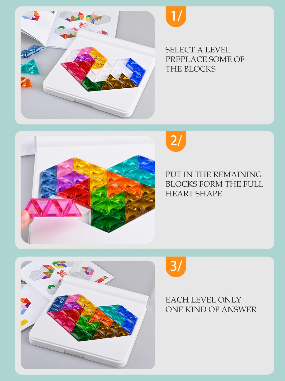 Puzzle Toys. Logical Thinking Training Fun Tabletop Games Multiple Shapes Colors