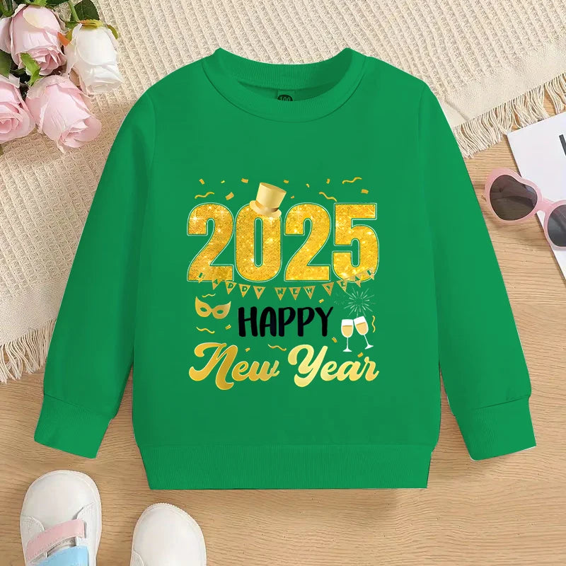 Tony 2025 Happy New Year Print Sweater - GuGuTon baby store - Baby Fashion - Toddlers Outfits - Babies Outfits - Toddler Clothes - Kids Clothing - Newborn Clothes - Newborn Wear - Kids Wear - Trending Clothes - Trending Outfits - Fall Fashion - Winter Fashion - Girls Clothes - Boys Clothes - Babies Wear - Kids Accessories - KidsWear - Summer Clothes - Summer Fashion - Summer Trend - Falls Sweaters - Tops - Bottom - Jeans - Blouse - Dresses - Newborn Dresses - Toys