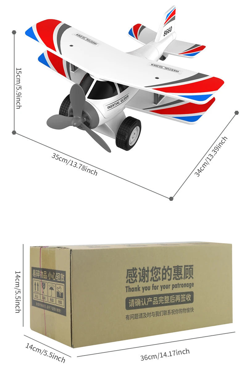Children's Biplane Toy - Puzzle Simulation Model Gift