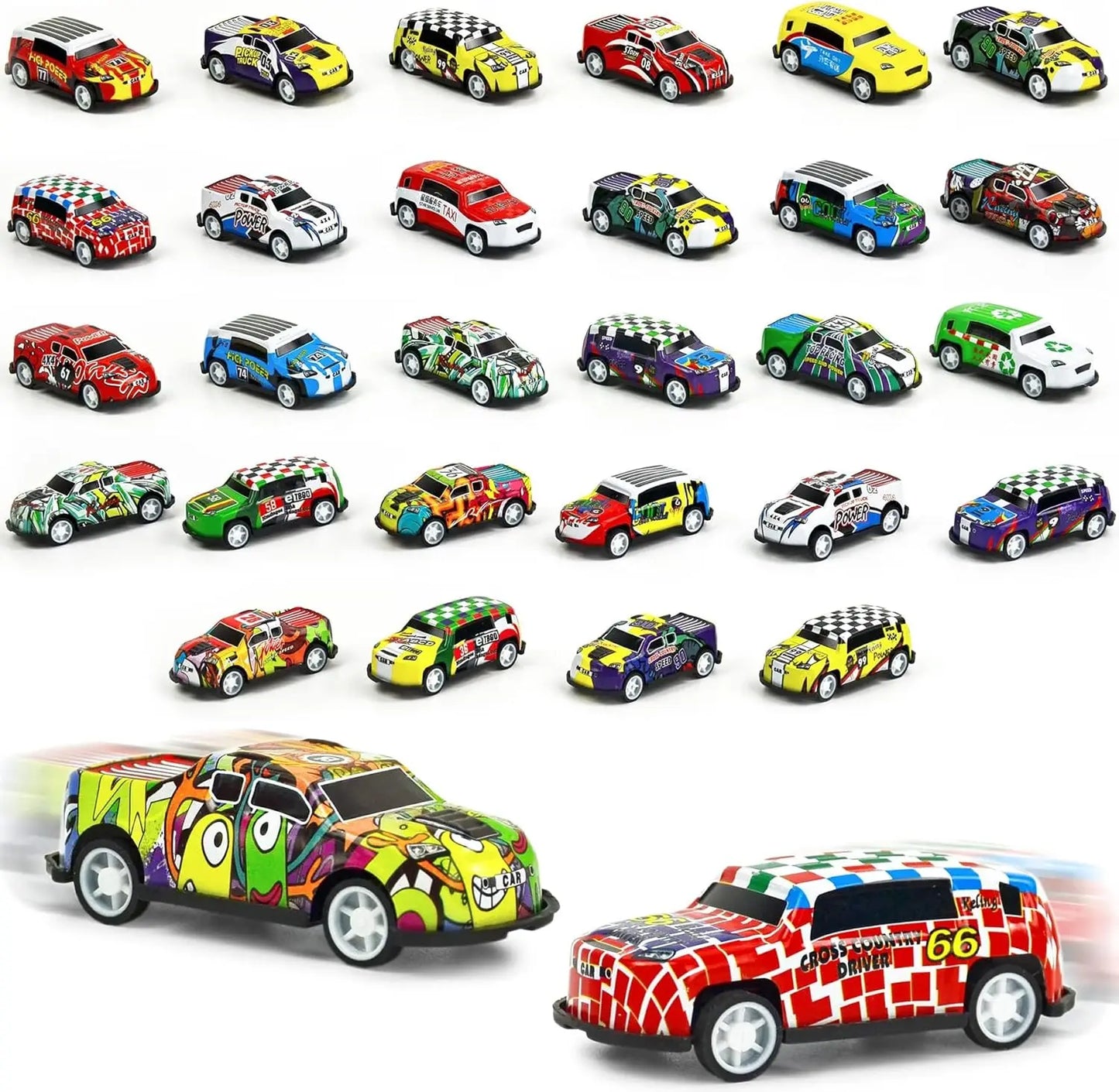 Mini Pull Back Cars for Kids - 30 Toy Cars Set