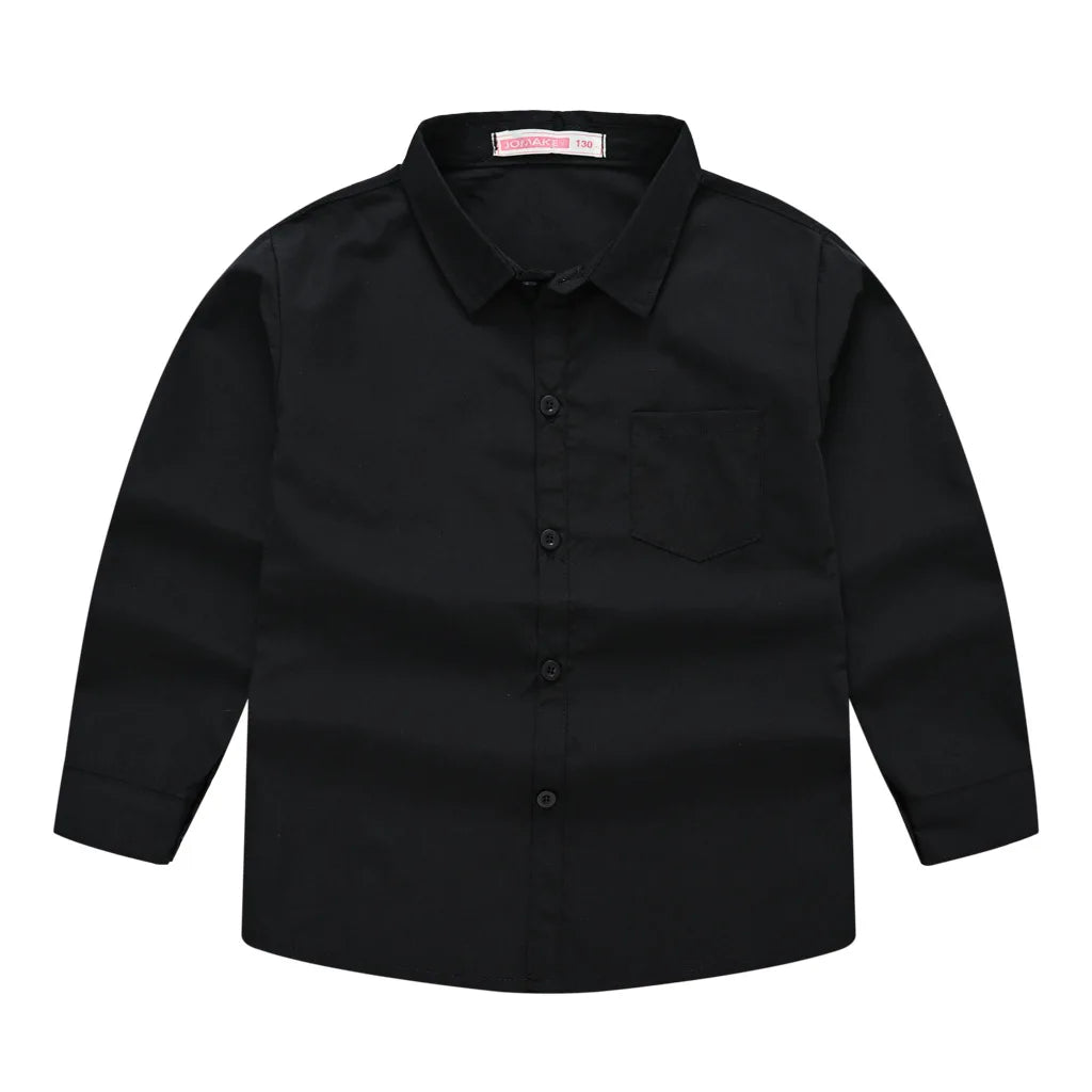 Renso Cotton Boy Long Sleeve Solid Shirt