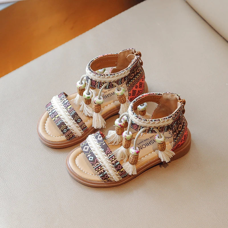 Girls Sandals Ethnic Retro Children Fashion Casual Shoes