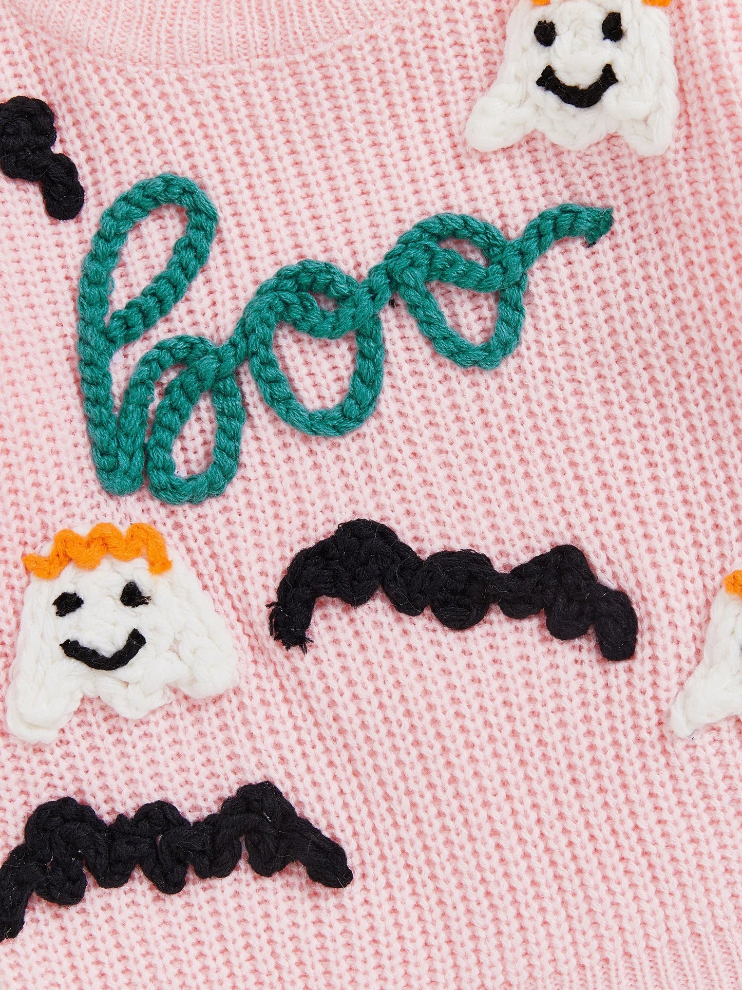 Urna Sweater Long Sleeve Round Neck Letter Boo