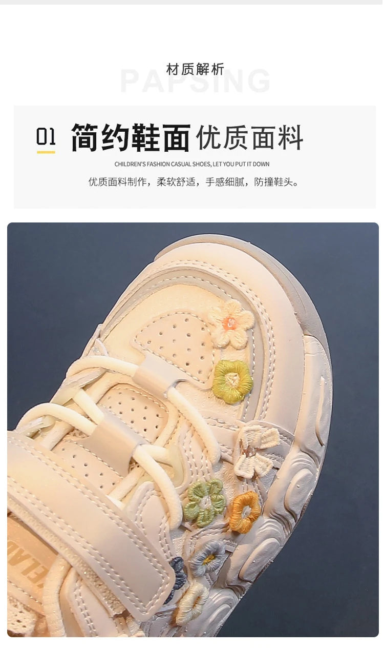 Fashion Leather Sneakers for Girls Children Casual Sports