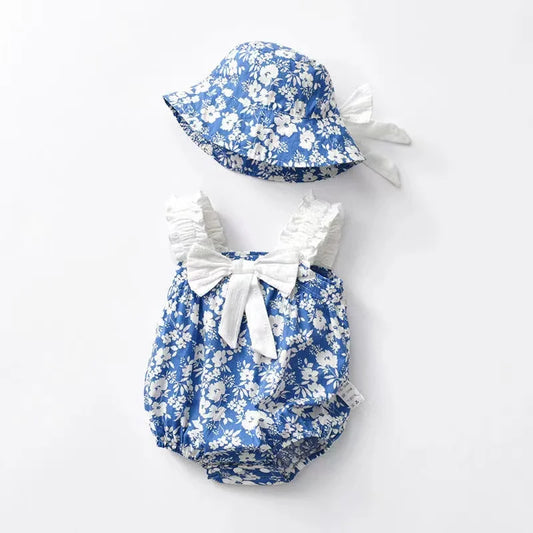 Lace Ribbon Romper Set