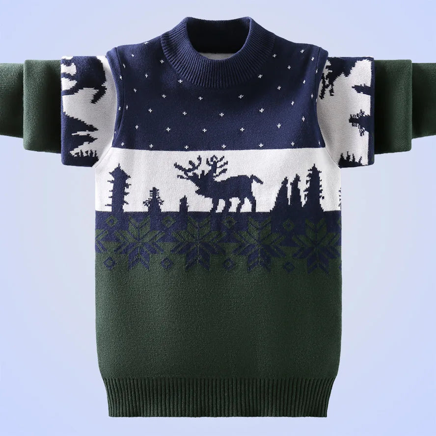 Teodoro Pattern Kids Warm Pullover Sweaters