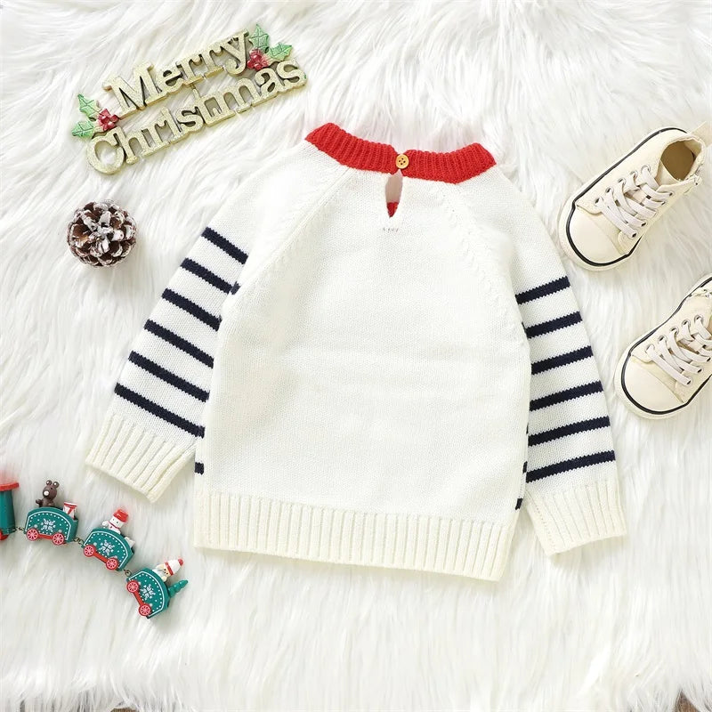 Leo Cute Baby Reindeer Knit Sweater