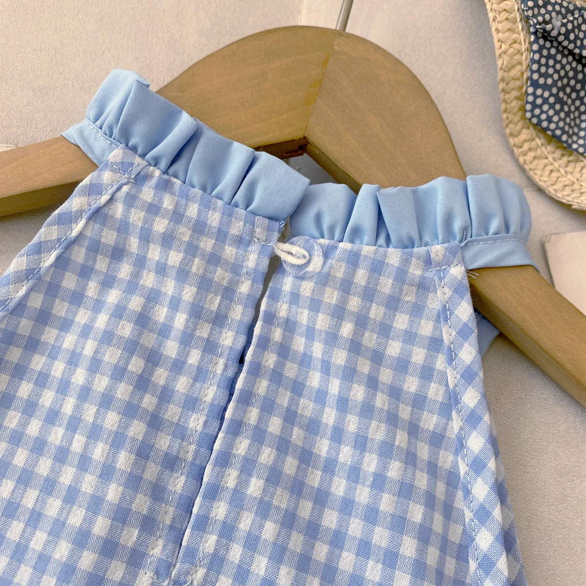 Kids Dresses for Girls Summer Casual Checkered Bow Halter Neck Dress