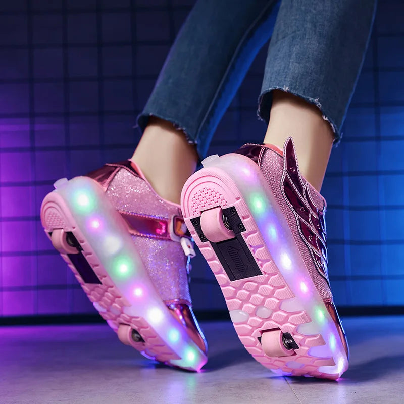 Dual-Use Sneakers Roller Shoes for Kids