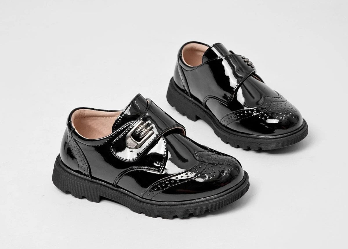 Boys Leather School Shoes British Style Black Soft Sole Kids Formal Casual Performance Footwear Big Kids New Autumn Spring