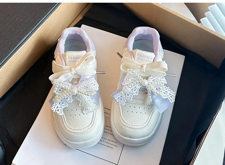 Girls Sports Shoes for Students Casual Shoes Princess Style Soft Bottom 2026 Brand New Children Tennis Shoes Breathable Non-slip