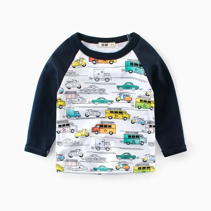 Zahir Cartoon Car Boy's Clothes Long Sleeve Top - GuGuTon baby store - Baby Fashion - Toddlers Outfits - Babies Outfits - Toddler Clothes - Kids Clothing - Newborn Clothes - Newborn Wear - Kids Wear - Trending Clothes - Trending Outfits - Fall Fashion - Winter Fashion - Girls Clothes - Boys Clothes - Babies Wear - Kids Accessories - KidsWear - Summer Clothes - Summer Fashion - Summer Trend - Falls Sweaters - Tops - Bottom - Jeans - Blouse - Dresses - Newborn Dresses - Toys