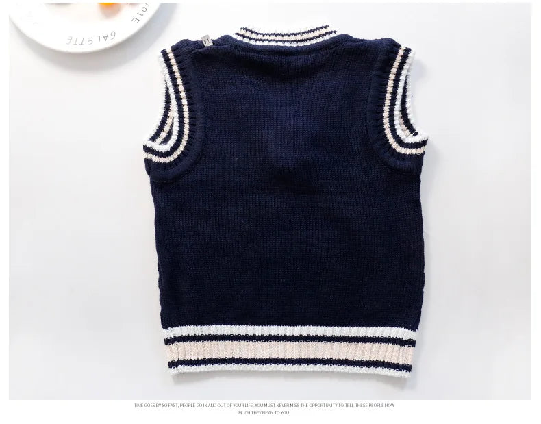 Carlos Knit Vest Thick Sleeveless Sweater - GuGuTon baby store - Baby Fashion - Toddlers Outfits - Babies Outfits - Toddler Clothes - Kids Clothing - Newborn Clothes - Newborn Wear - Kids Wear - Trending Clothes - Trending Outfits - Fall Fashion - Winter Fashion - Girls Clothes - Boys Clothes - Babies Wear - Kids Accessories - KidsWear - Summer Clothes - Summer Fashion - Summer Trend - Falls Sweaters - Tops - Bottom - Jeans - Blouse - Dresses - Newborn Dresses - Toys