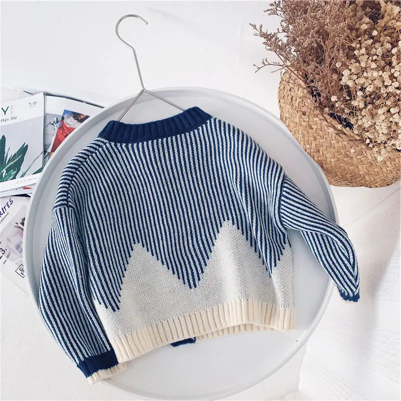 Martina Patchwork Korean Edition Baby Boy Knitted Single Breasted Children's - GuGuTon baby store - Baby Fashion - Toddlers Outfits - Babies Outfits - Toddler Clothes - Kids Clothing - Newborn Clothes - Newborn Wear - Kids Wear - Trending Clothes - Trending Outfits - Fall Fashion - Winter Fashion - Girls Clothes - Boys Clothes - Babies Wear - Kids Accessories - KidsWear - Summer Clothes - Summer Fashion - Summer Trend - Falls Sweaters - Tops - Bottom - Jeans - Blouse - Dresses - Newborn Dresses - Toys