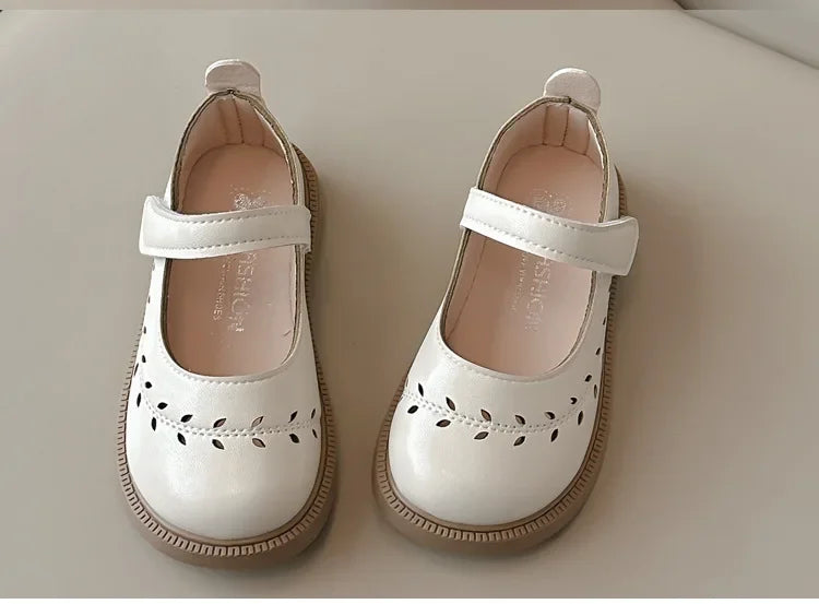Girls' Leather Shoes Spring and Autumn New Breathable Girl Mary Jane Princess Shoes Black Performance Dance Shoes