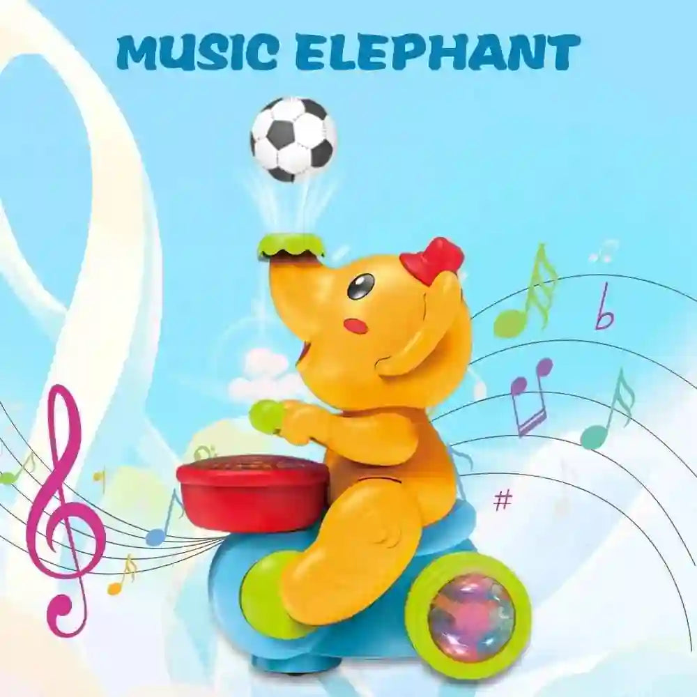 Baby Crawling Toy - Electronic Walking Elephant Drummer