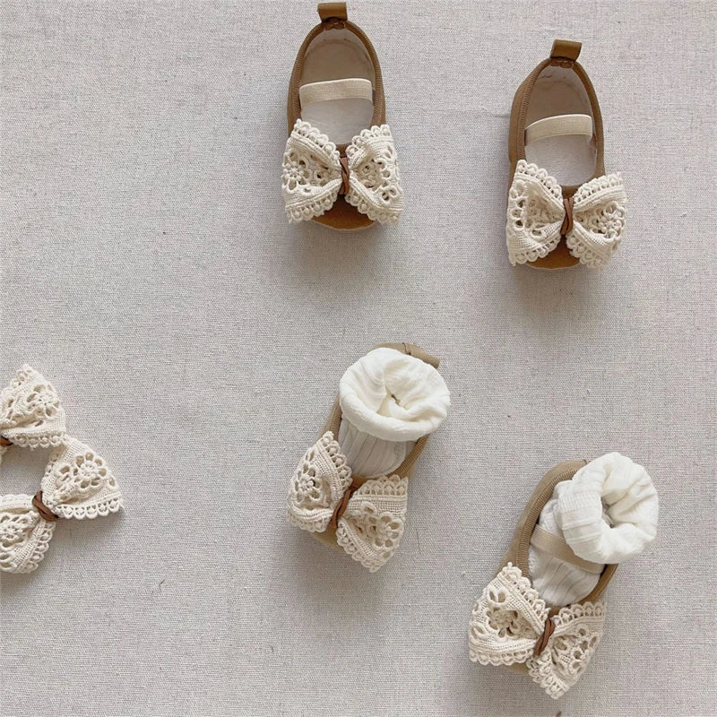 Baby Girls Shoes Autumn Winter Children Lace Bow Princess Shoes