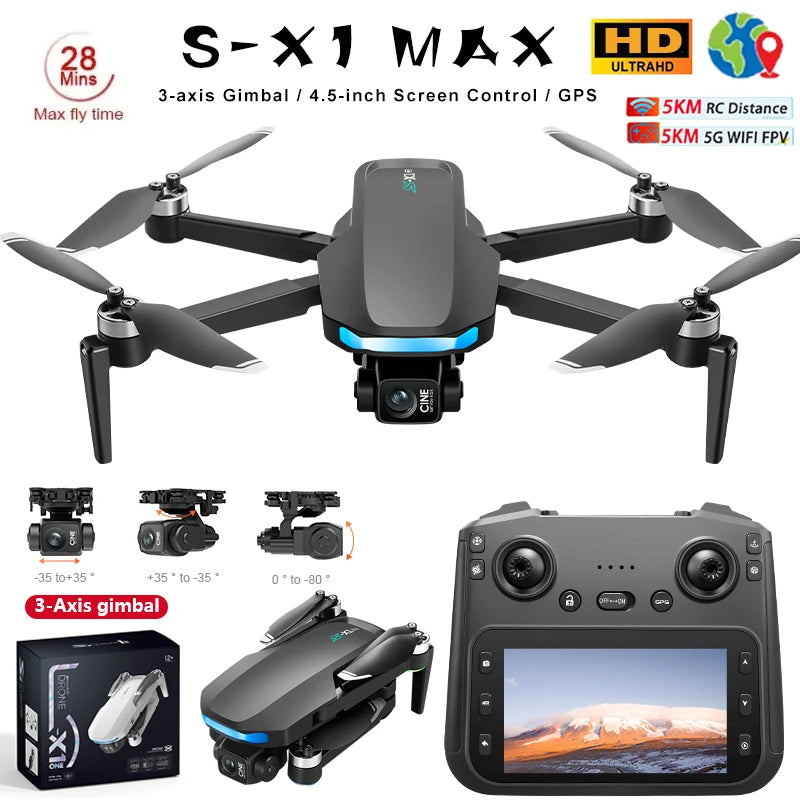 S-X1 Mini Drone 5G| 4K EIS Camera 3-Axis Gimbal | GPS Obstacle Avoidance