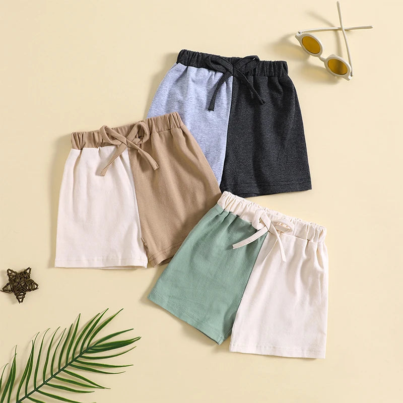 Darison Baby Shorts Elastic Waist Cute Contrast twp Color Summer