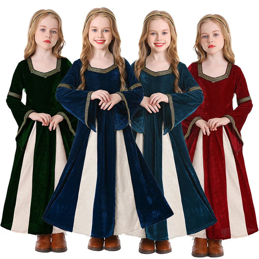 Girls' court dress, princess dress, children's European retro performance costume, birthday party dress