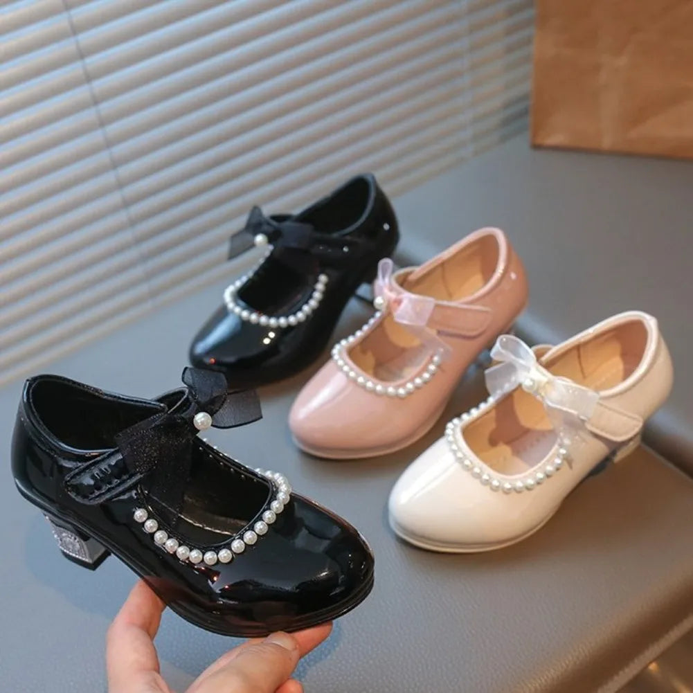 French Girl Heels Spring New Bow Girl Princess Shoes Soft Sole Girl Shoes Performance Shoe Fashion Women Shoes Туфли Для Девочки