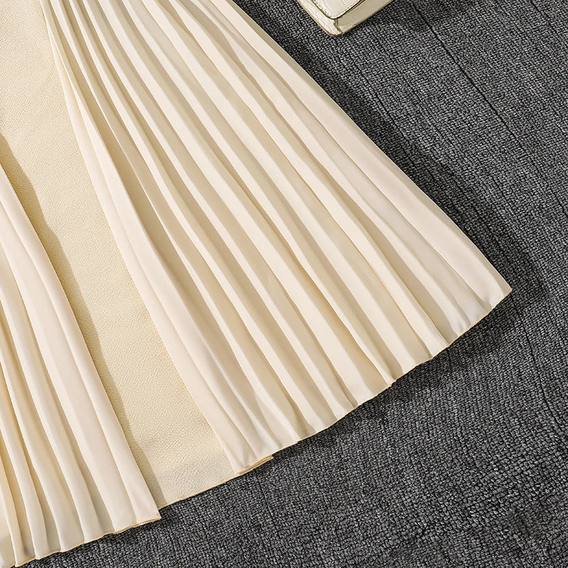 Kaia Beige Sleeveless A-Line Dress for Girls 8-12 Years