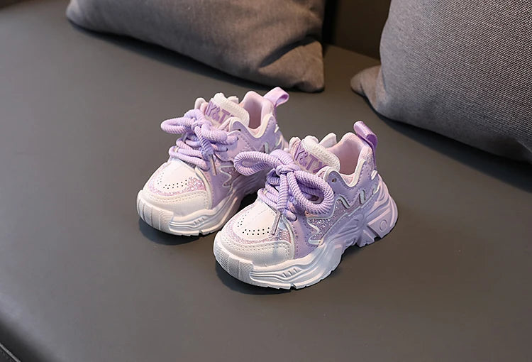 Children's Shoes 2026 New Toddler Girls Sport Shoes Soft Sole Breathable Outdoor Tennis Fashion Kids Sneakers EU21-30