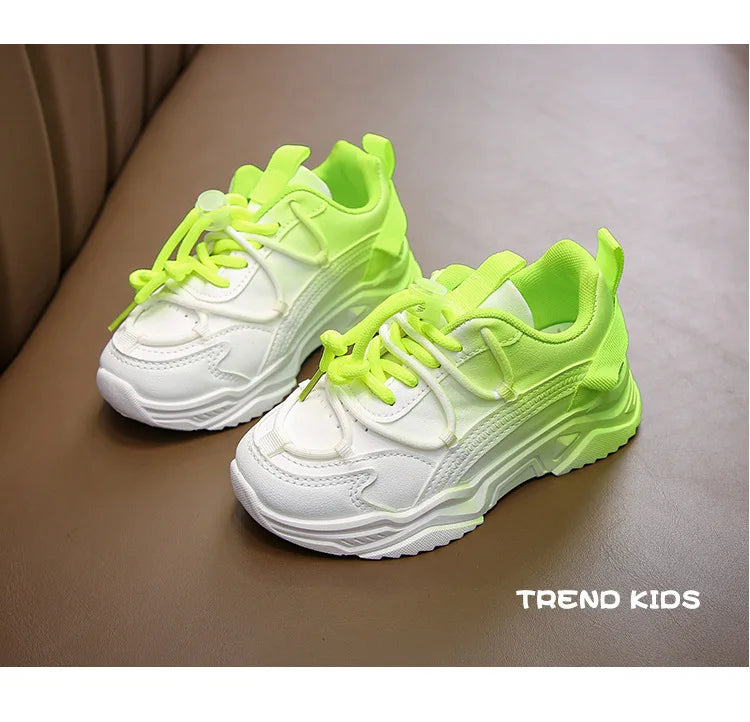 Girls Gradient Design Shoes Children Platform Sneakers Casual 4-12 Years Autumn Kids Chunky Running Sports Tennis Shoes for Girl