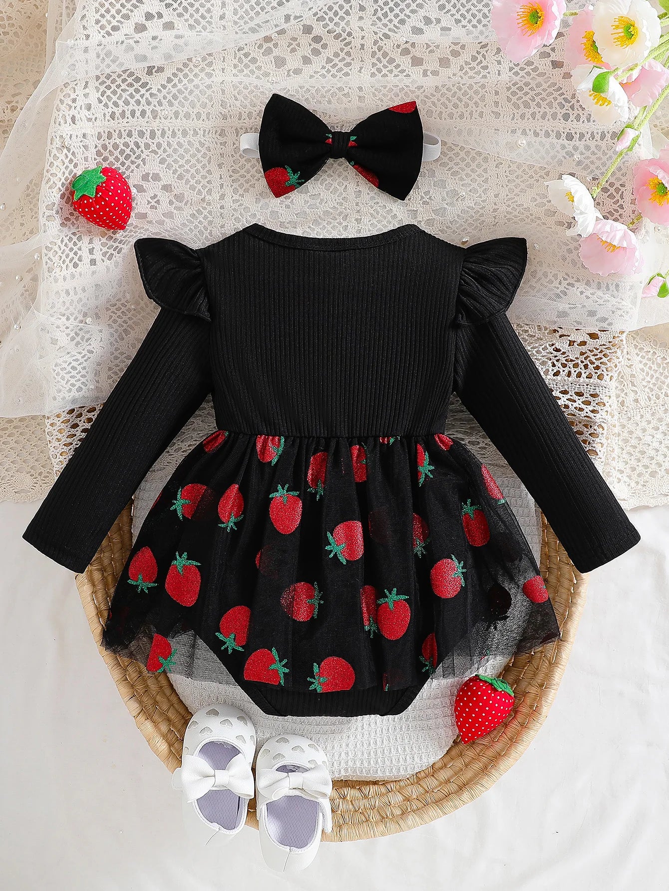 Zaila Baby Girl Autumn Skirt with Strawberry Print