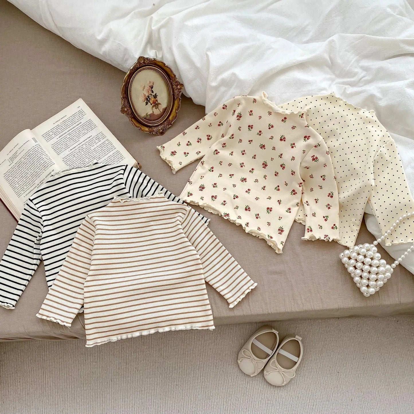 Ana Long Sleeve Cotton Casual Bottoming Tops