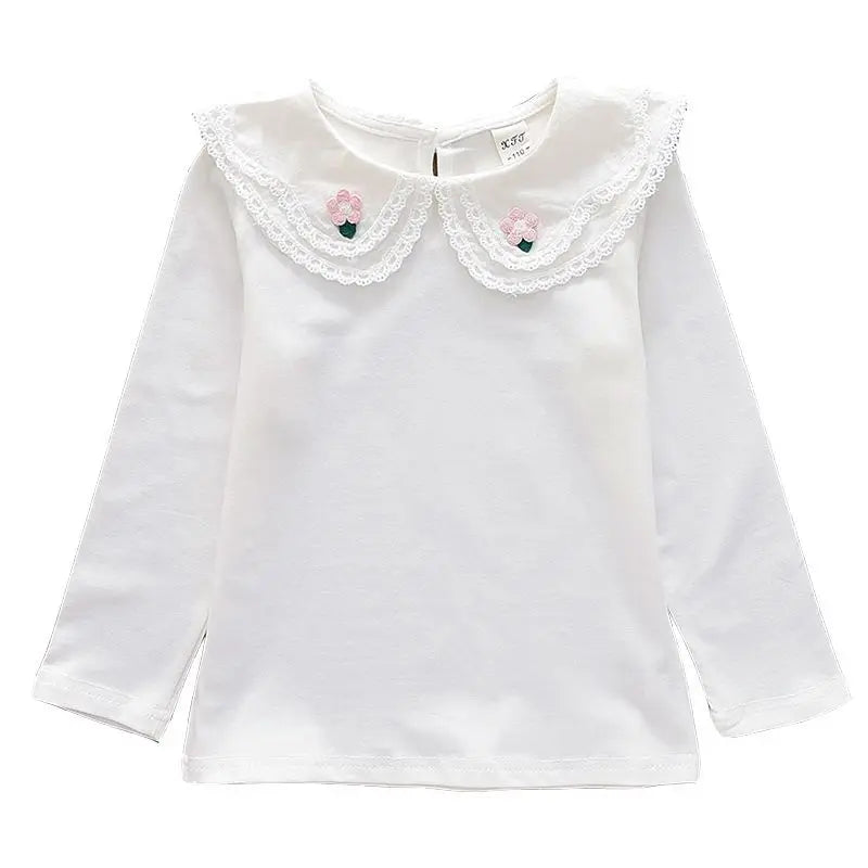 Rouse Pan Collar Blouse Long Sleeve Top