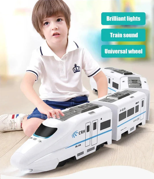Kids Simulation High-speed Railway  Sound Light Train Toys
