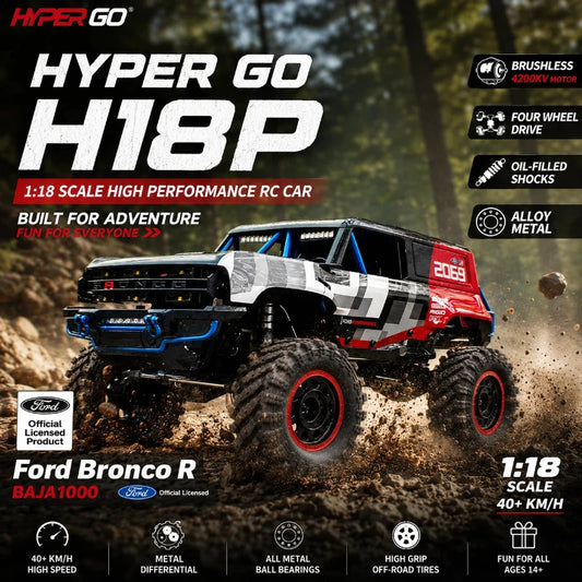 New MJX Hyper Go H18P  1:18  RC Car Brushless 4WD Off-Road Crawler 2.4G Remote Control Toy Truck RTR