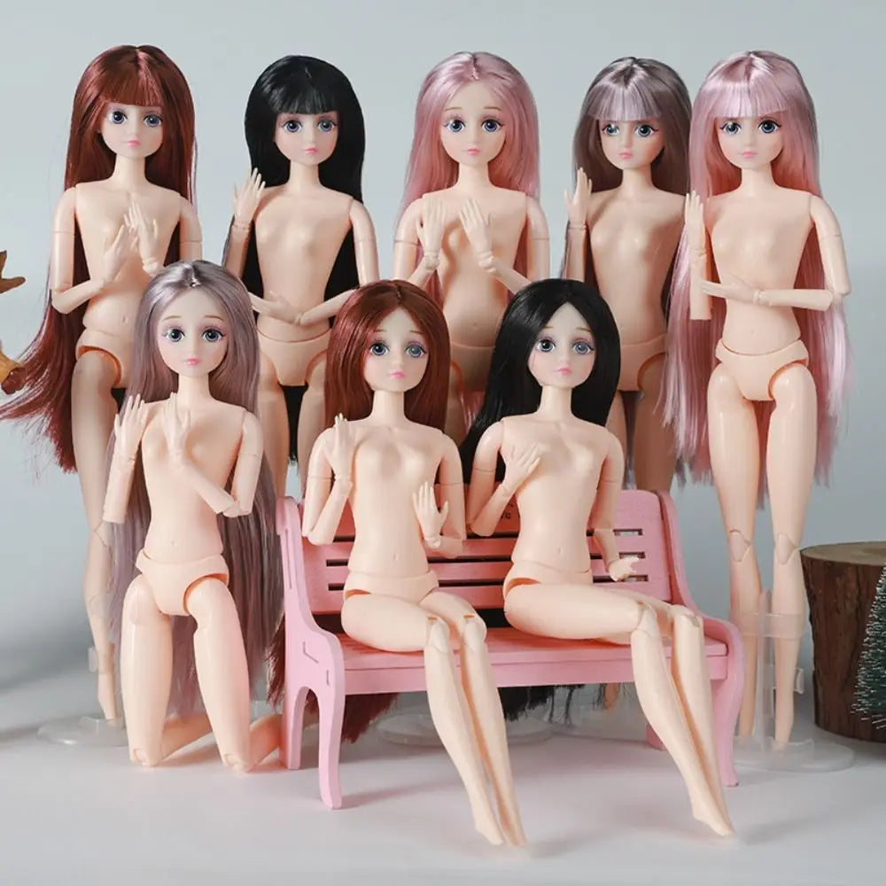 30cm Doll Toys for Girls Movable Joint 1/6 BJD Dolls Body Make-up 3D Eyes Princess Doll with Hair Plastic DIY Girl Toy